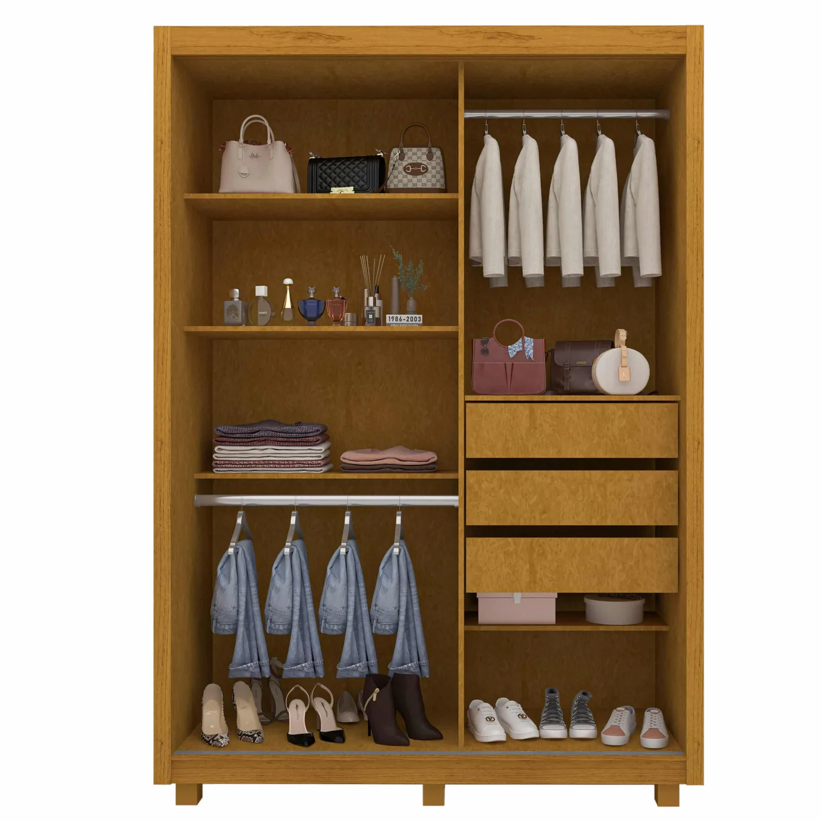 Guarda-Roupa Royale 2 Portas com 3 Gavetas